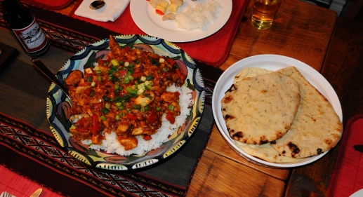 The curry with naan