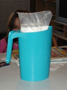 blue milk jug